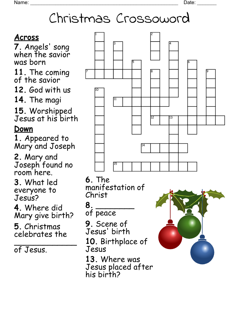 Christmas Crossoword Crossword