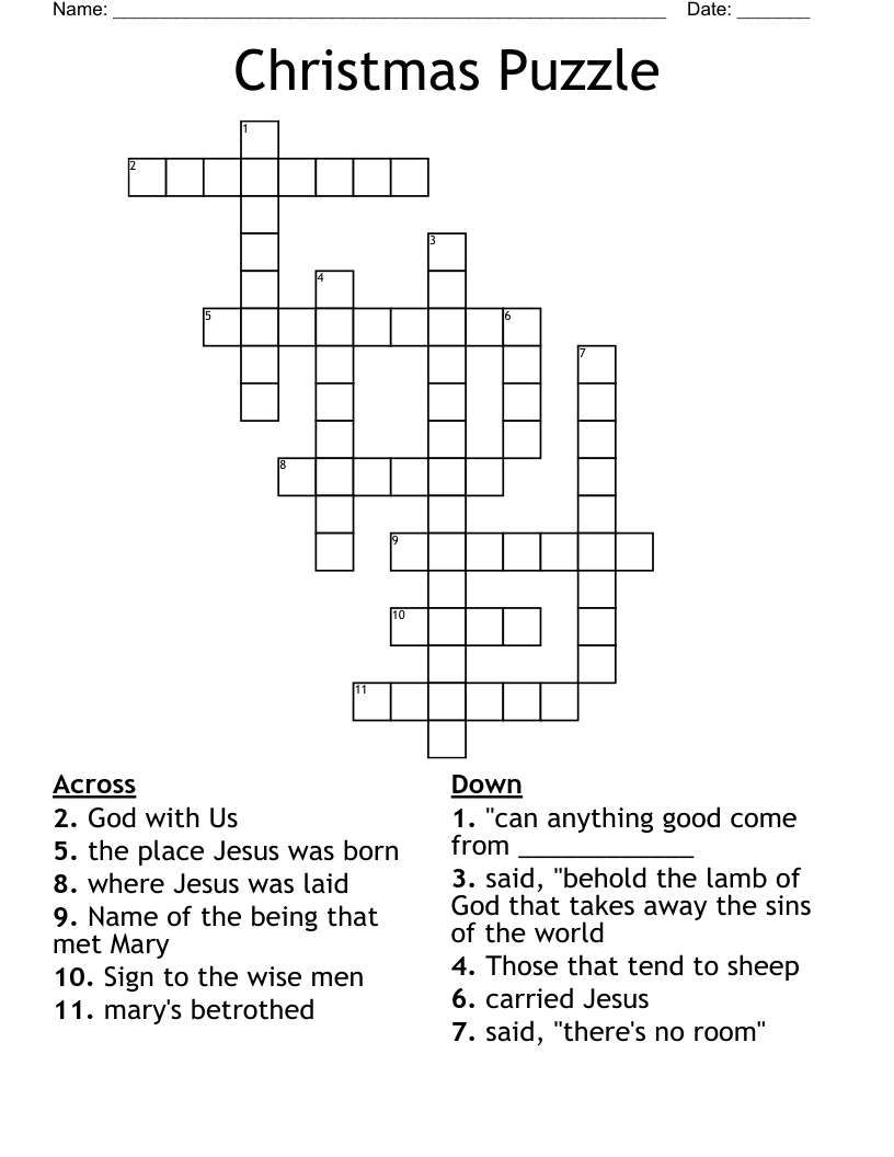 Christmas Puzzle Crossword