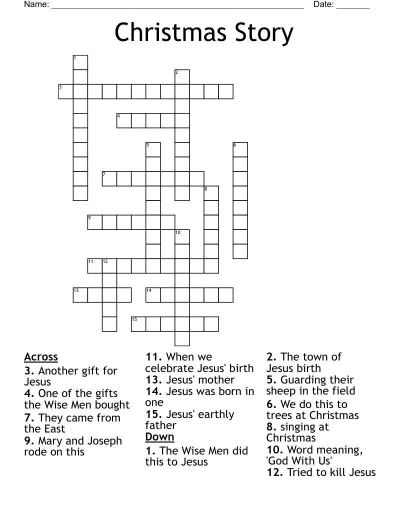 Christmas Story Crossword