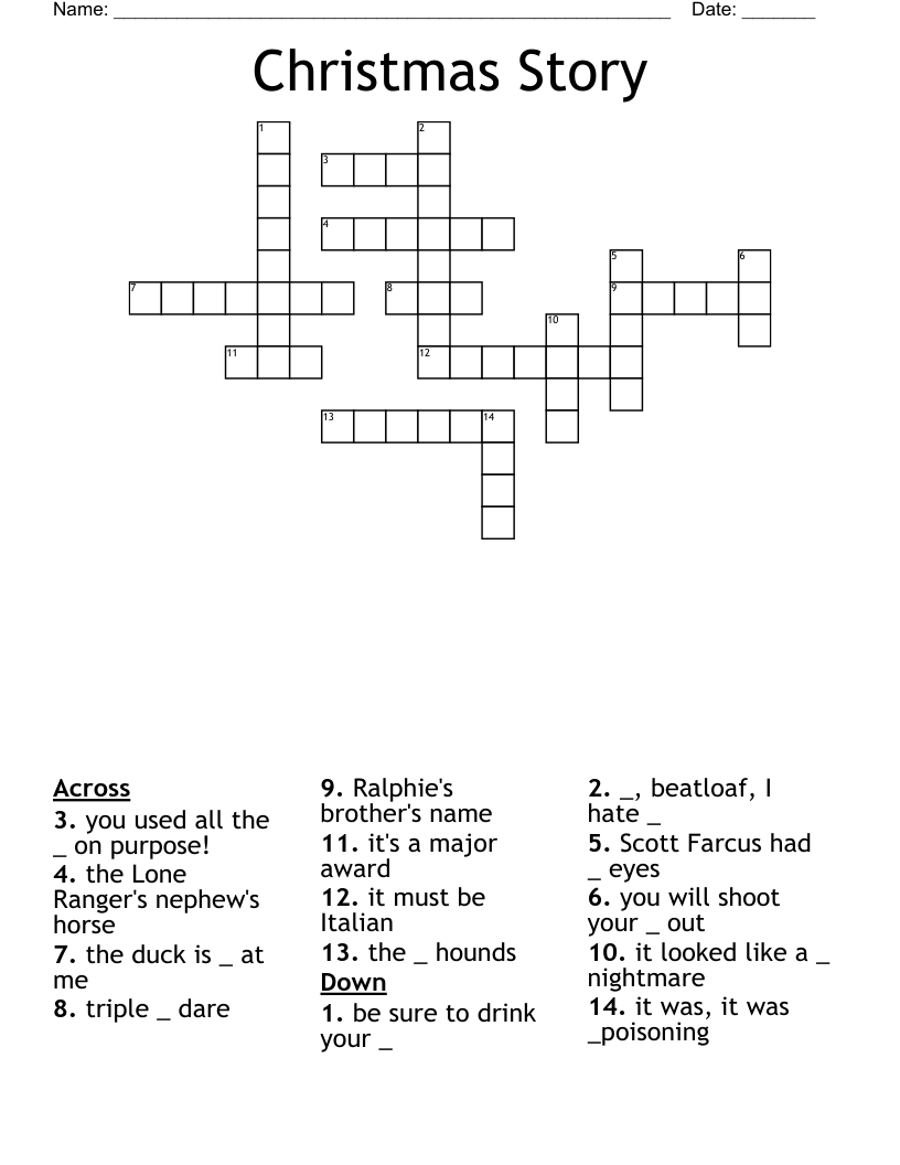 Christmas Story Crossword