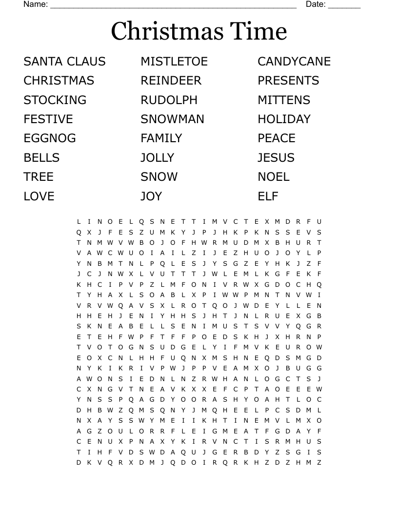 Christmas Time Word Search
