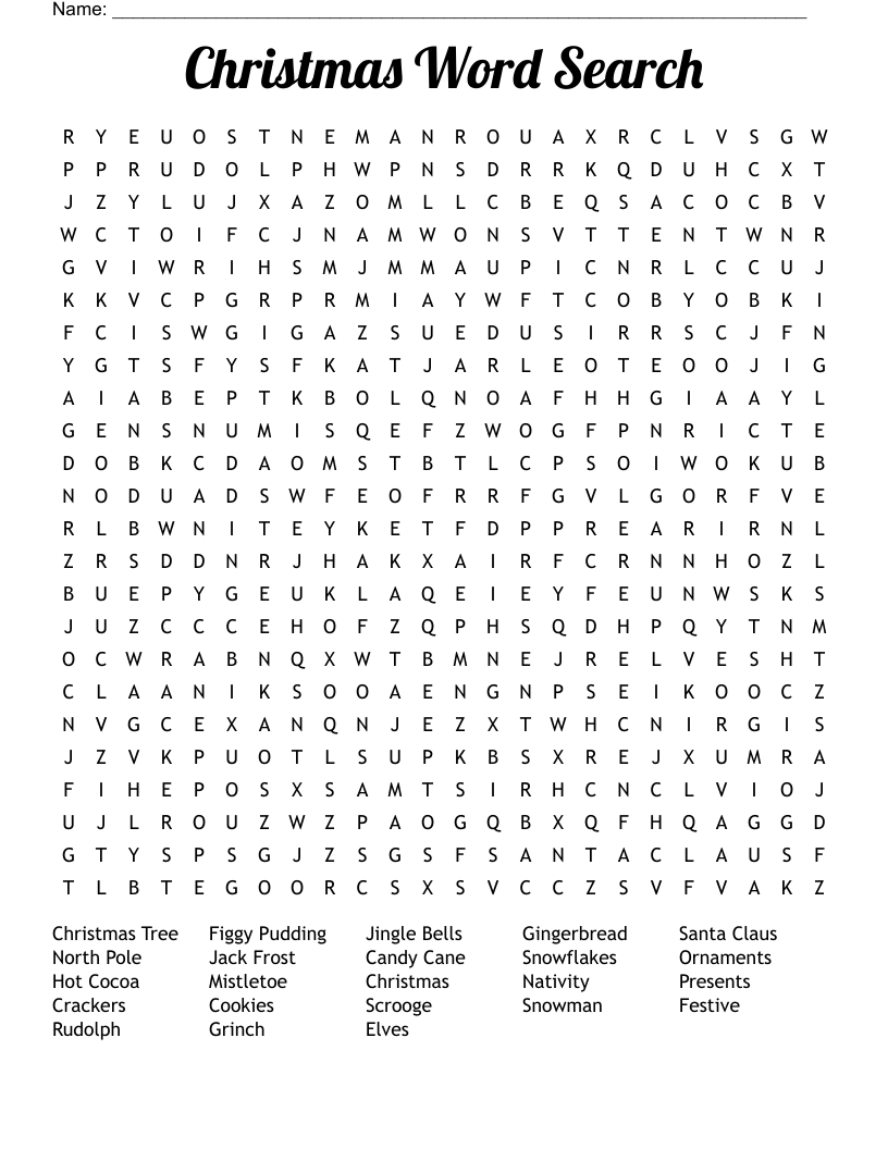 Christmas Word Search