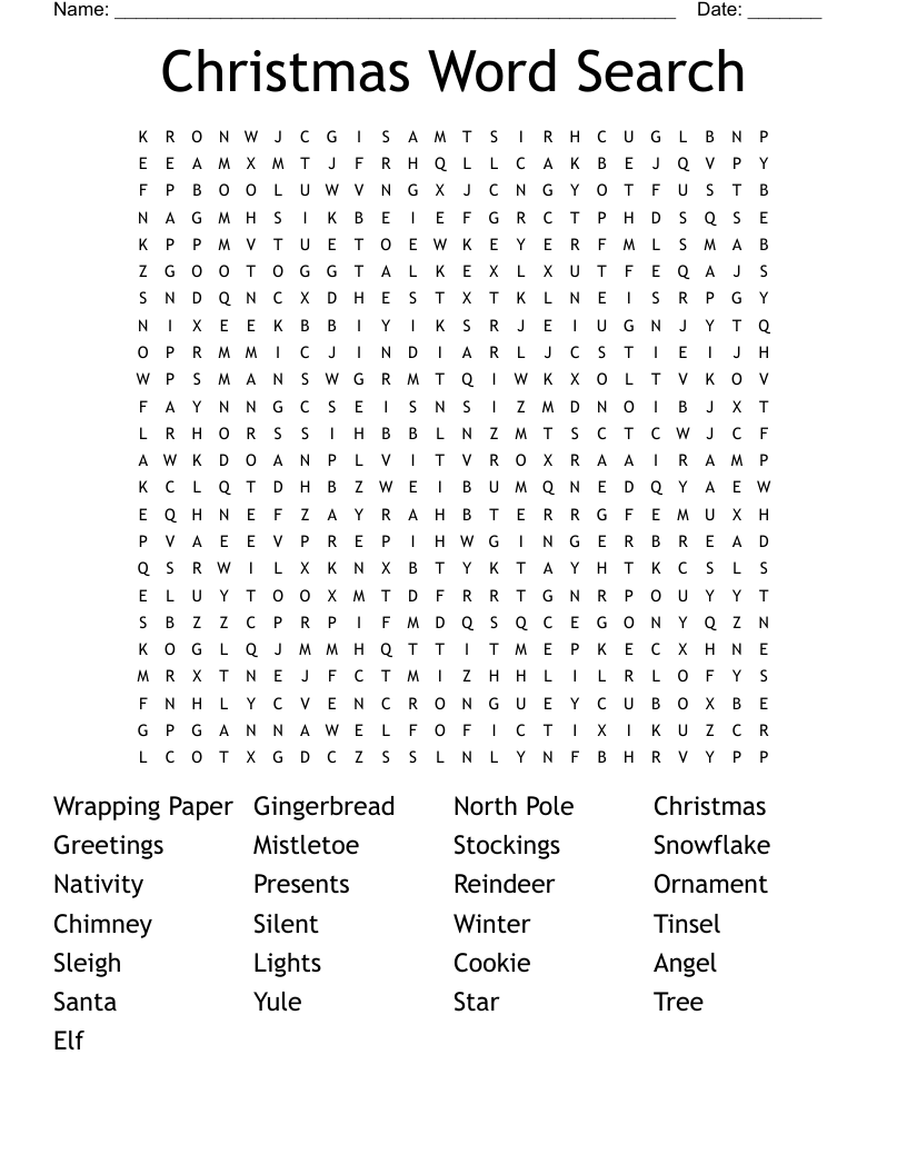 Christmas Word Search
