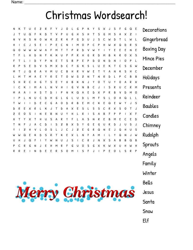 Christmas Wordsearch!