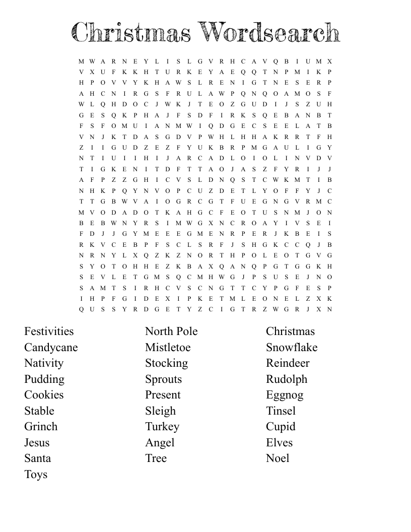 Christmas Wordsearch