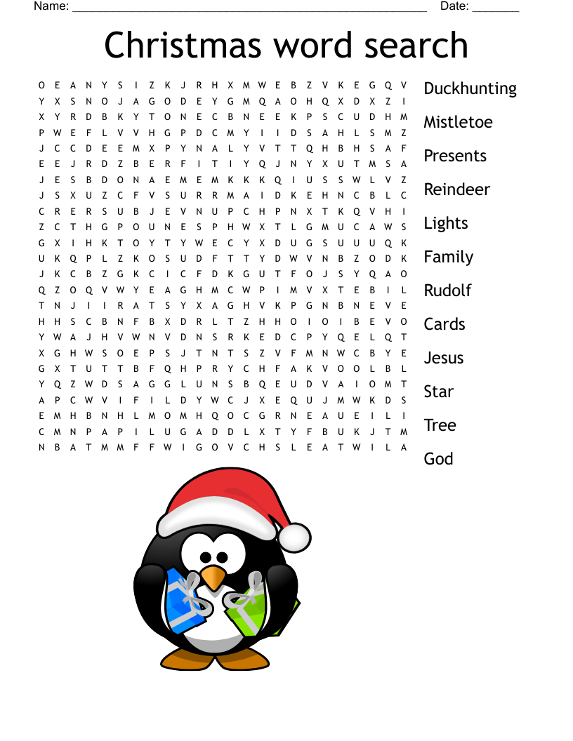 Christmas word search 