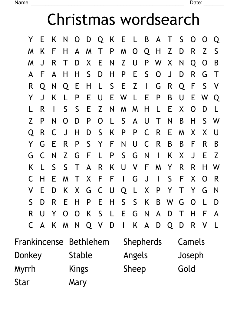 Christmas wordsearch