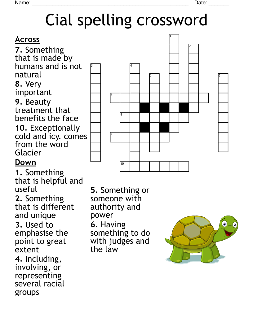 Cial spelling crossword