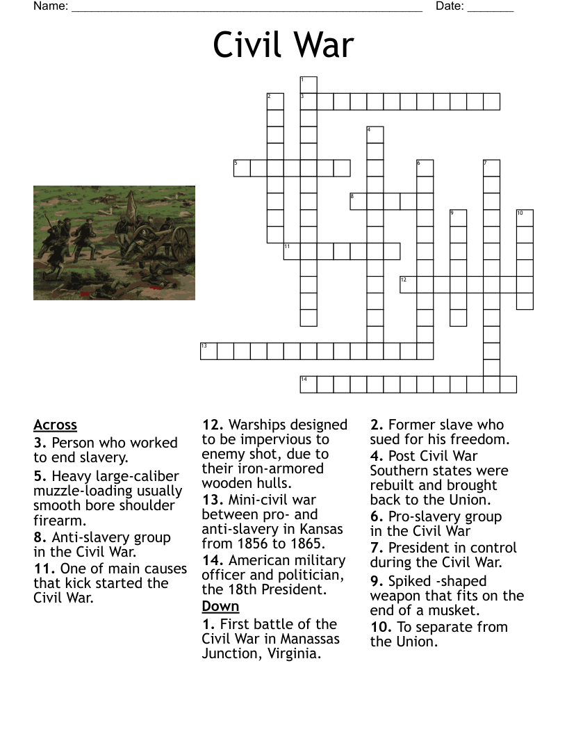 Civil War  Crossword