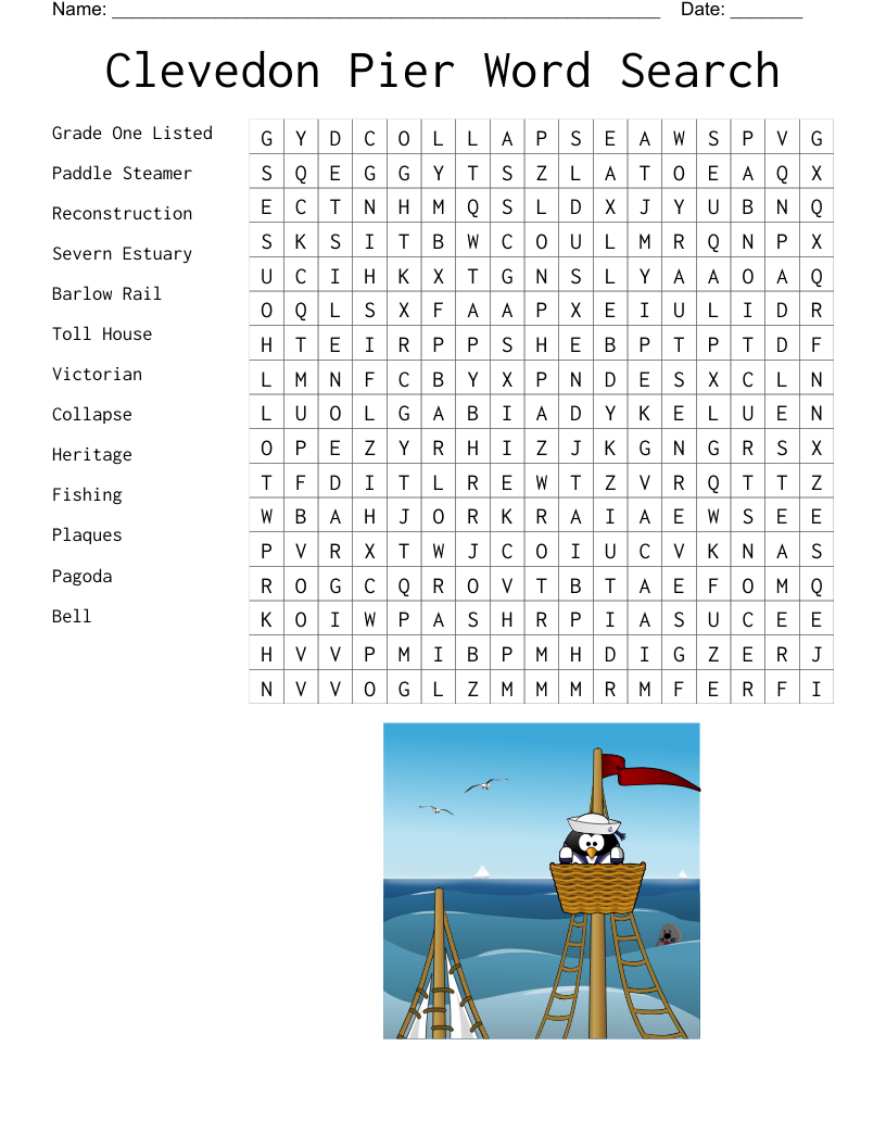 Clevedon Pier Word Search 