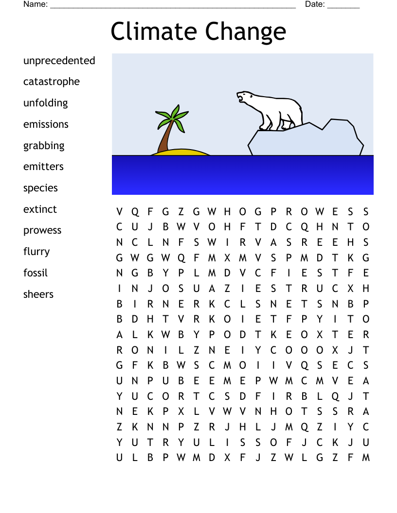 Climate Change  Word Search