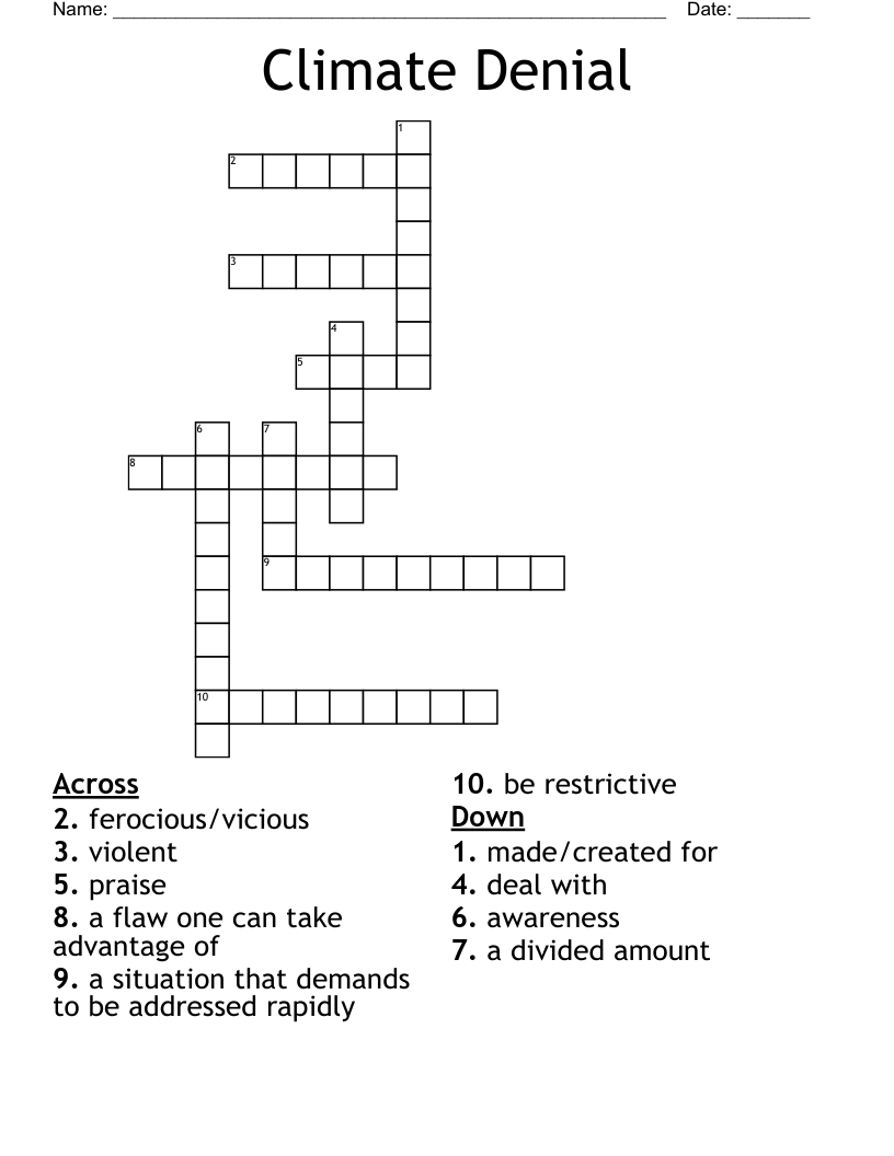 Climate Denial Crossword