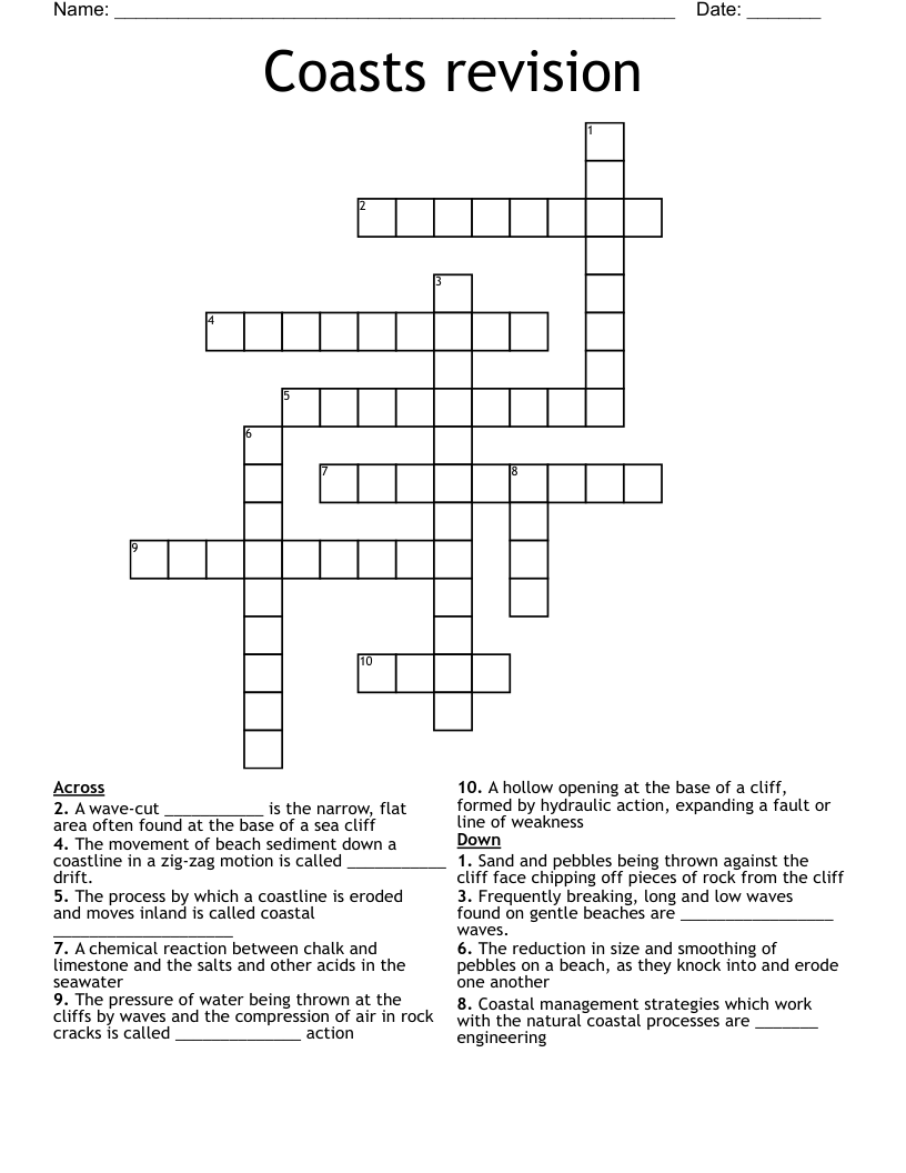 Coasts revision Crossword