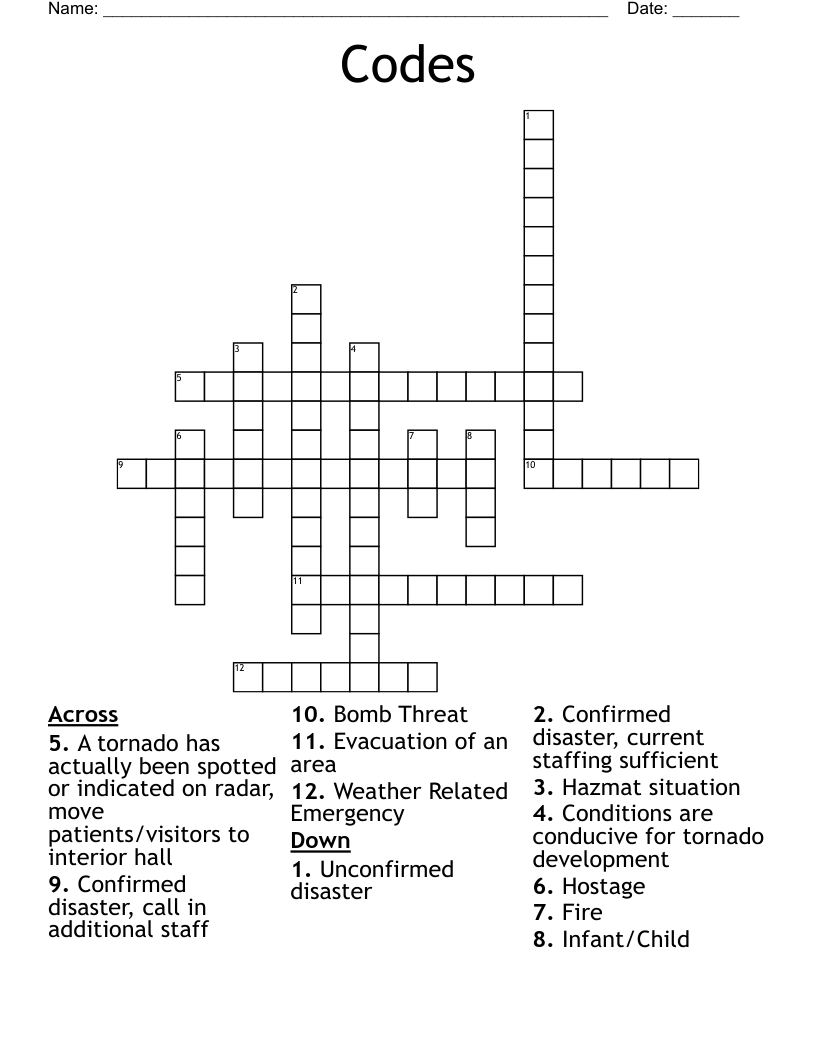 Codes Crossword