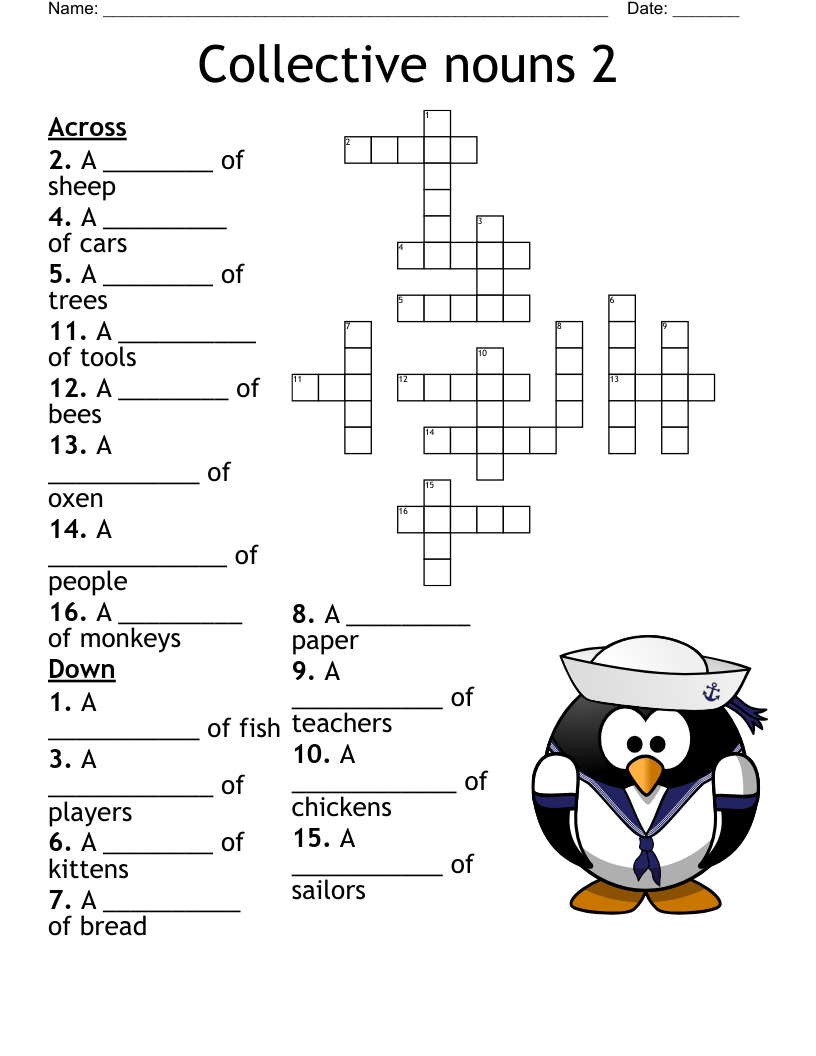 Collective nouns 2 Crossword
