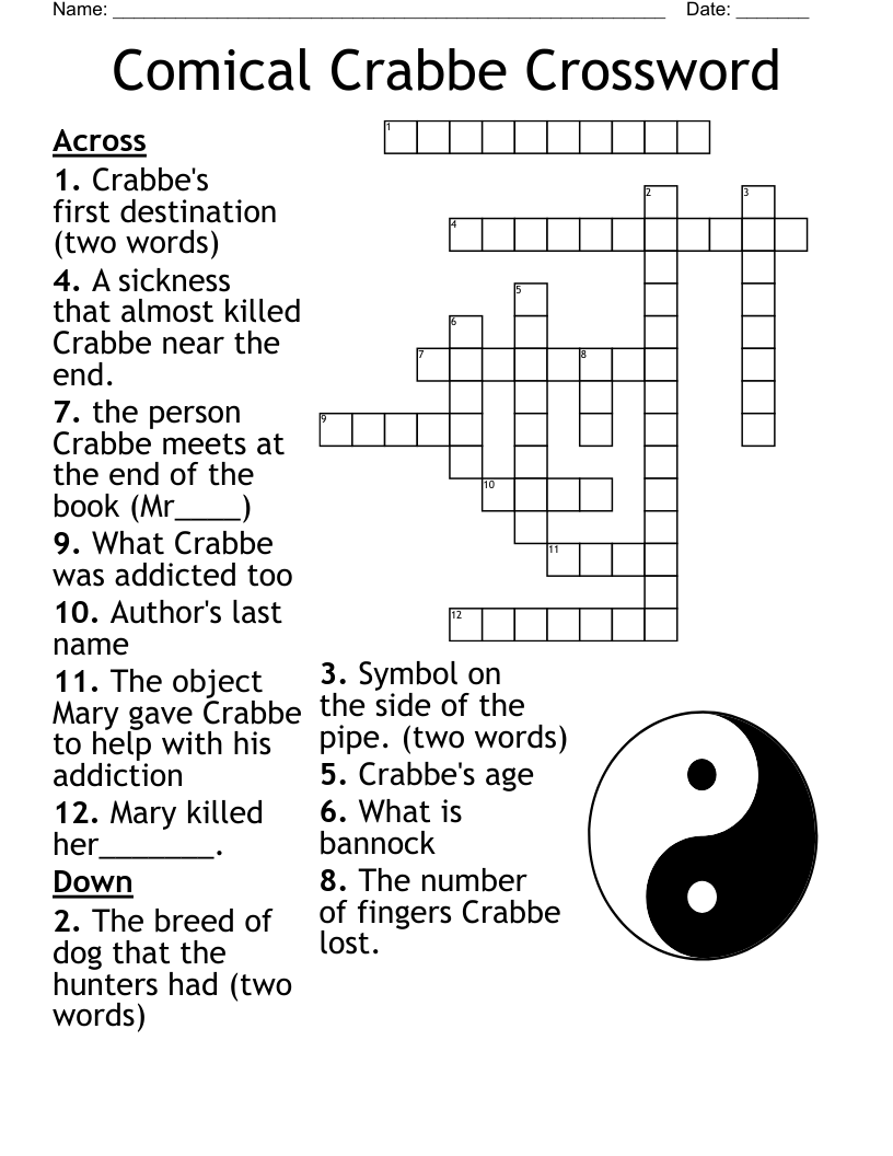 Comical Crabbe Crossword