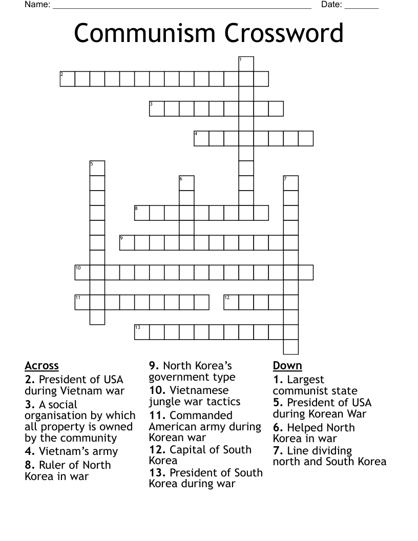 Communism Crossword