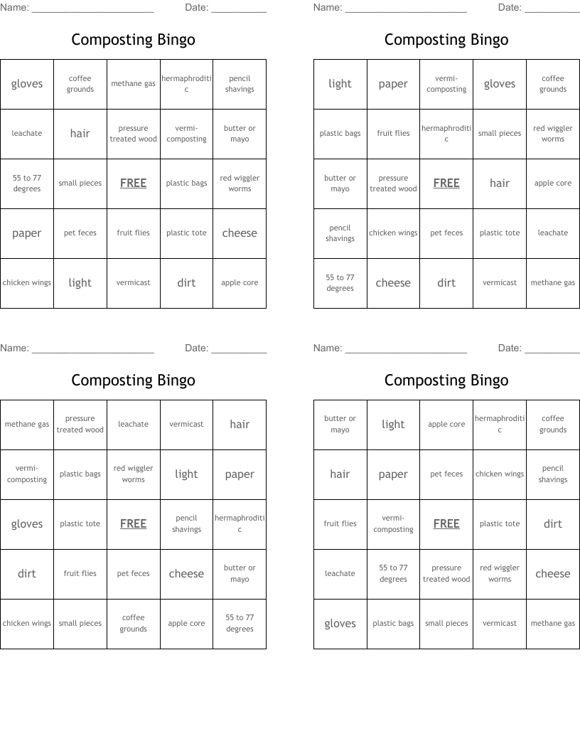 Composting Bingo