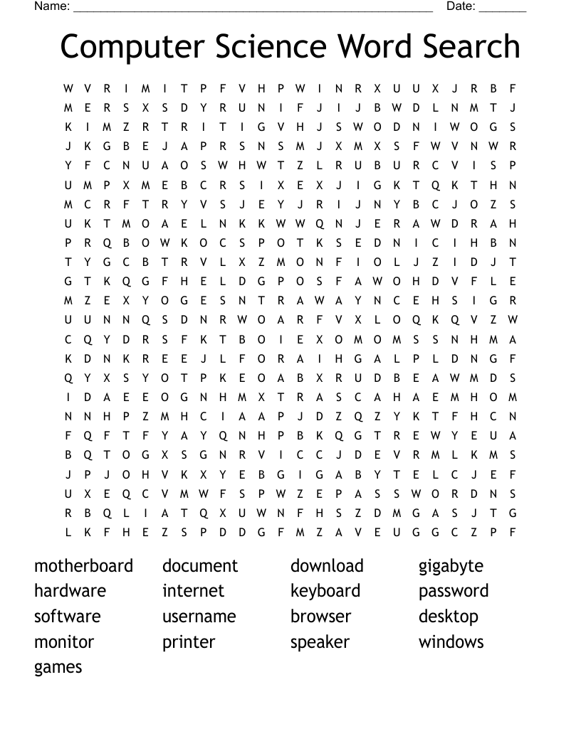 Computer Science Word Search