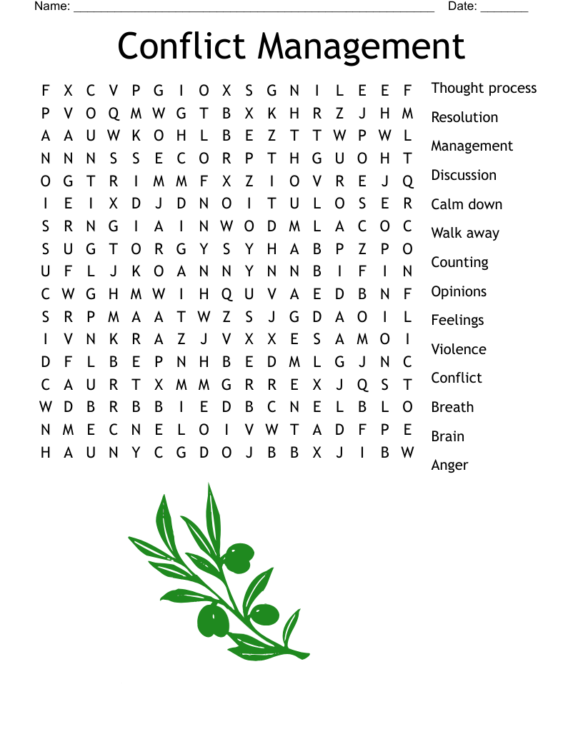 Conflict Management Word Search