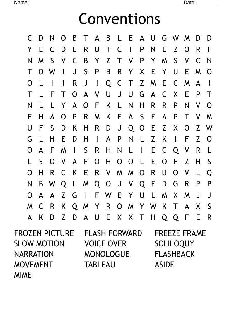 Conventions Word Search
