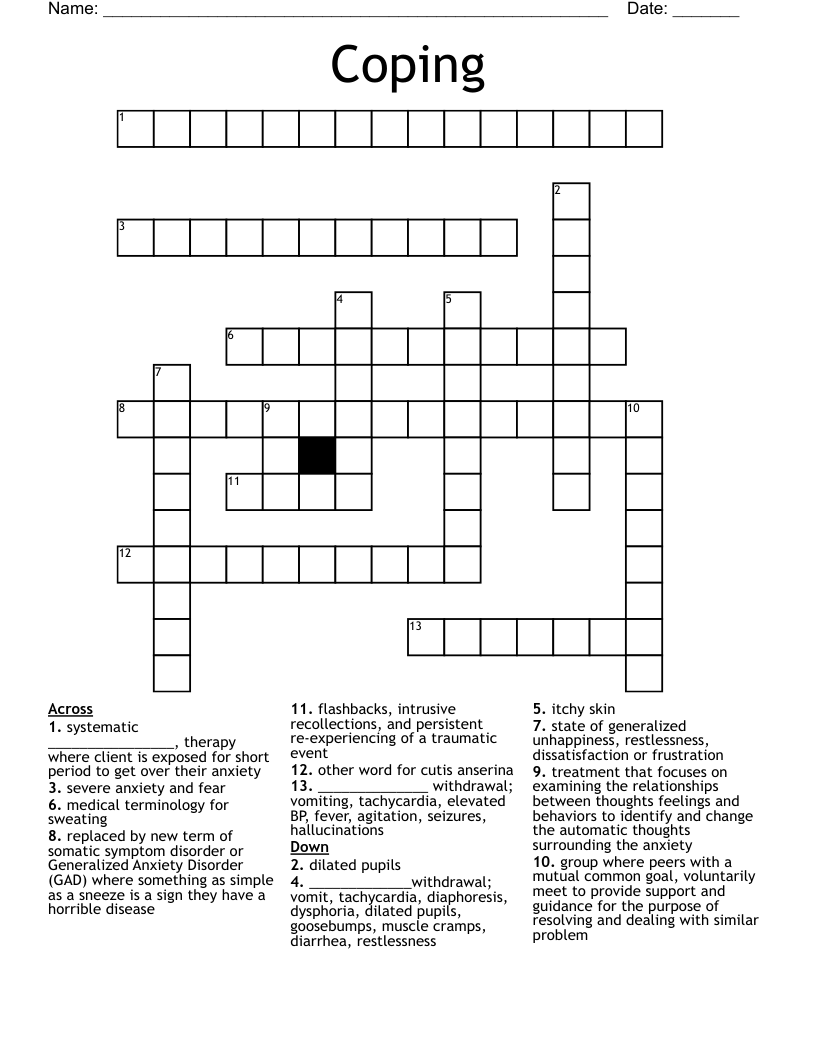 Coping Crossword