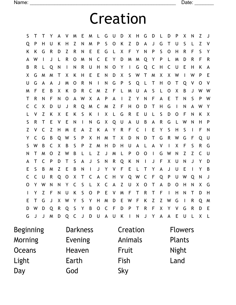 Creation Word Search
