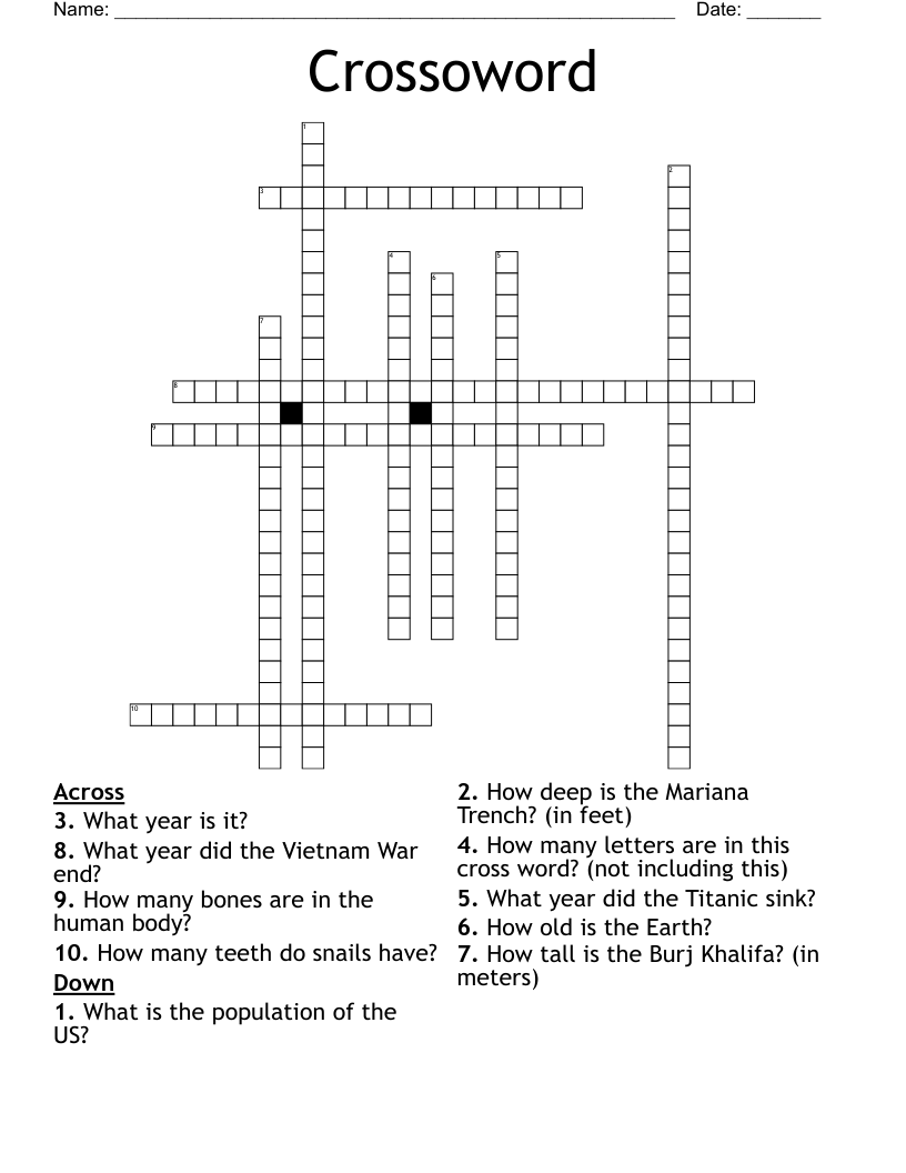 Crossoword Crossword