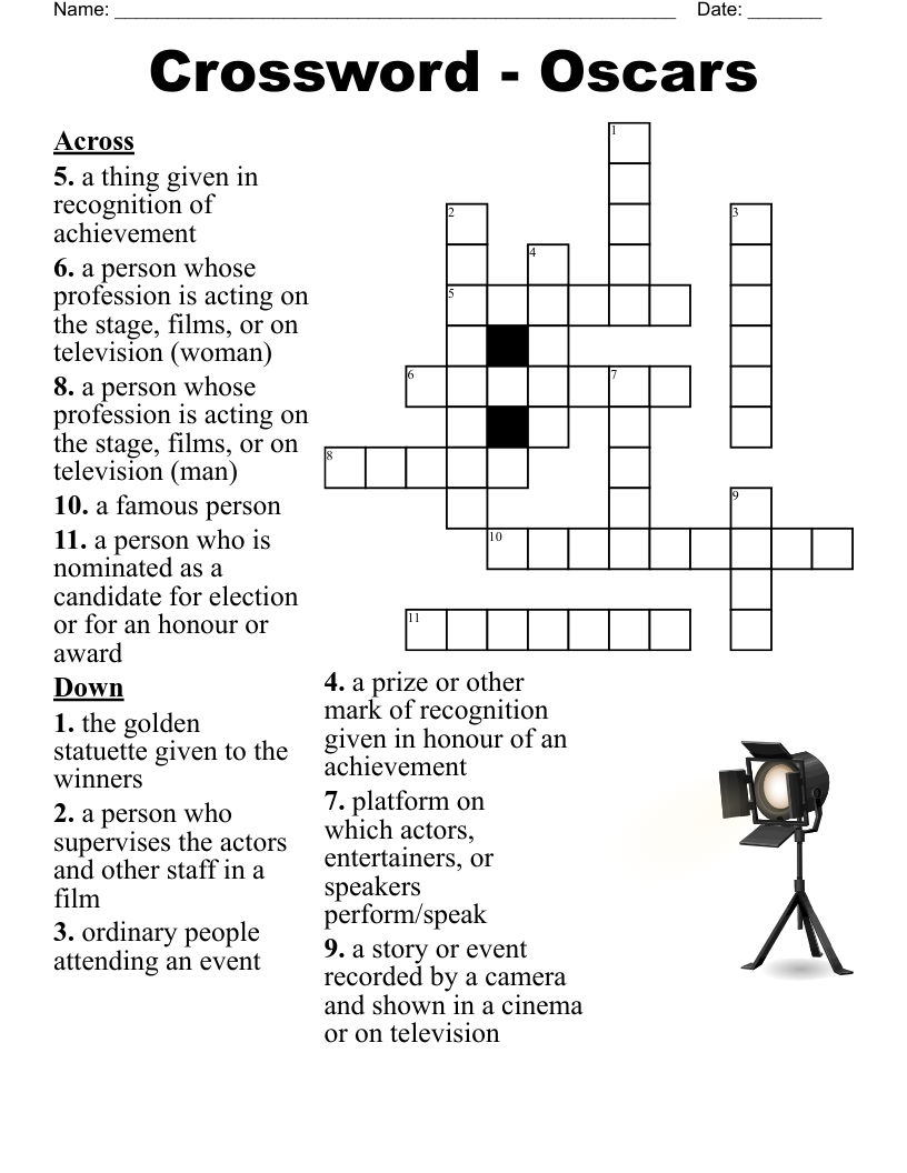 Crossword - Oscars