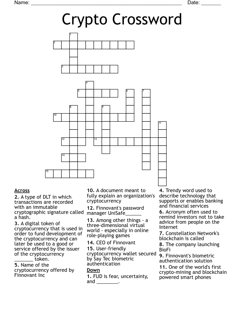 Crypto Crossword