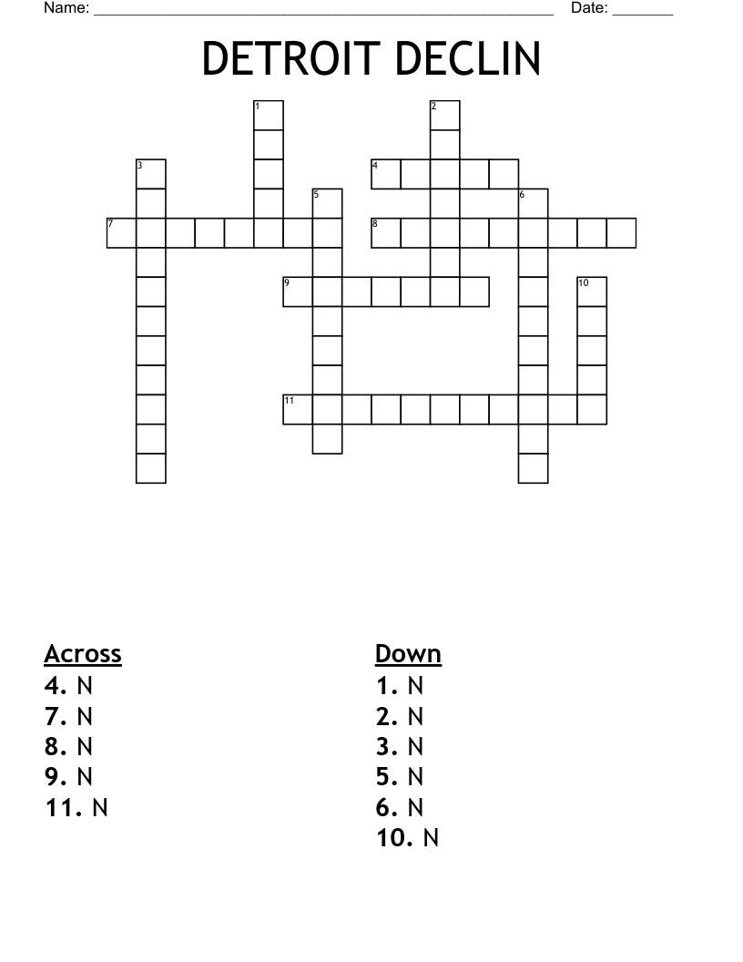 DETROIT DECLIN Crossword