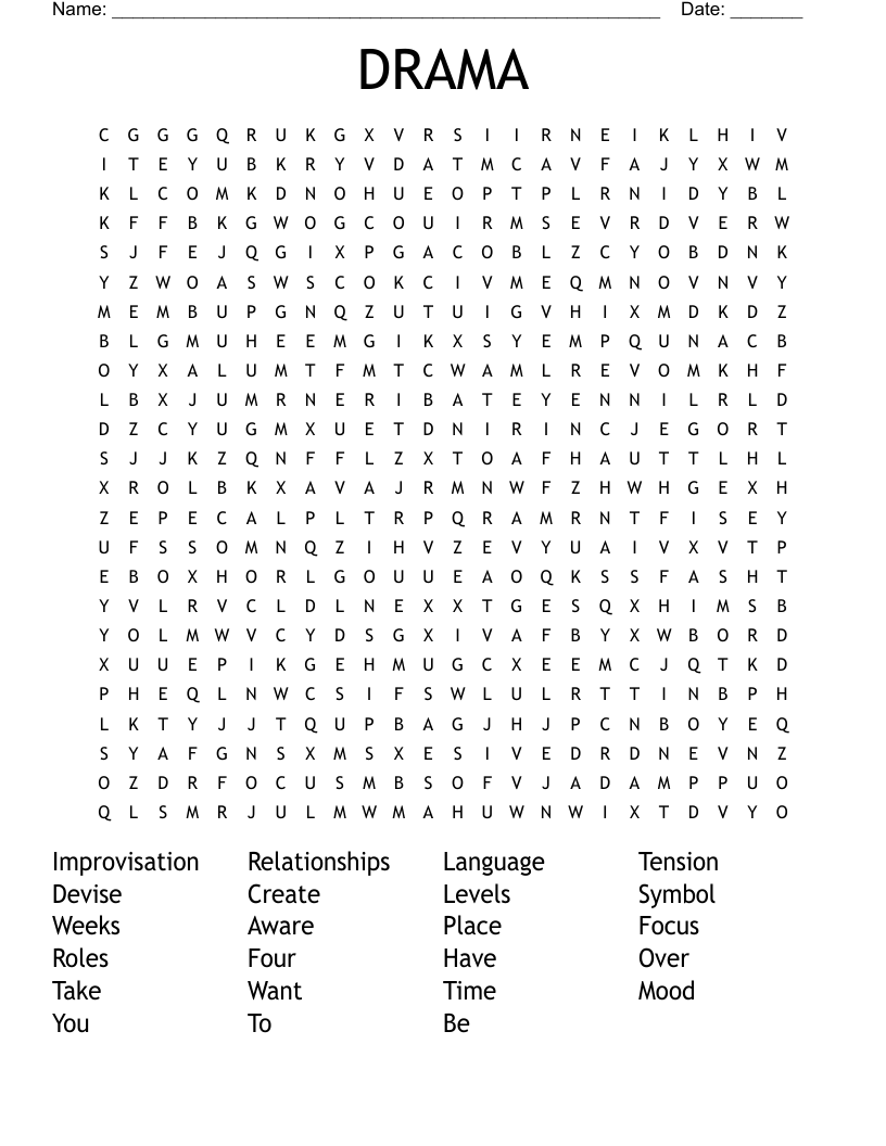 DRAMA Word Search
