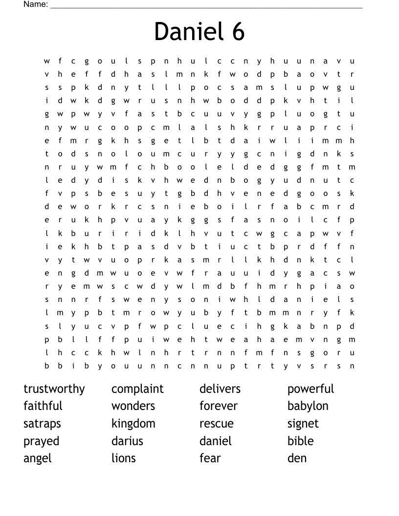 Daniel 6 Word Search