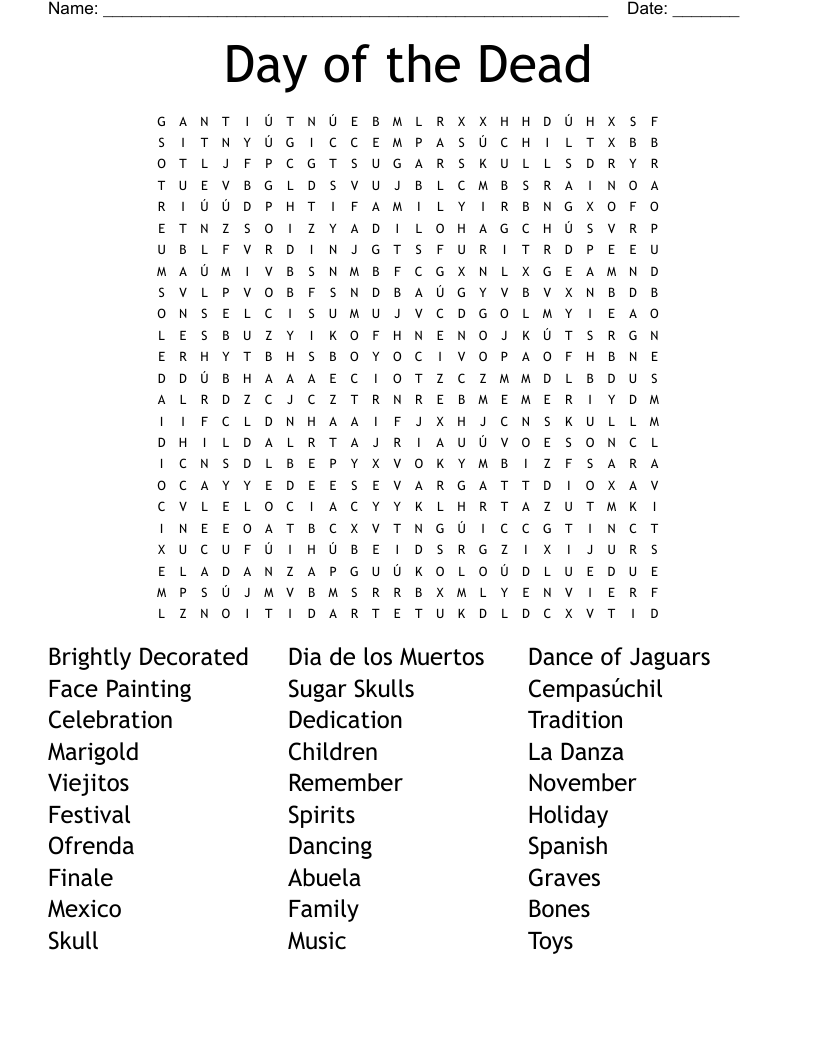 Day of the Dead Word Search