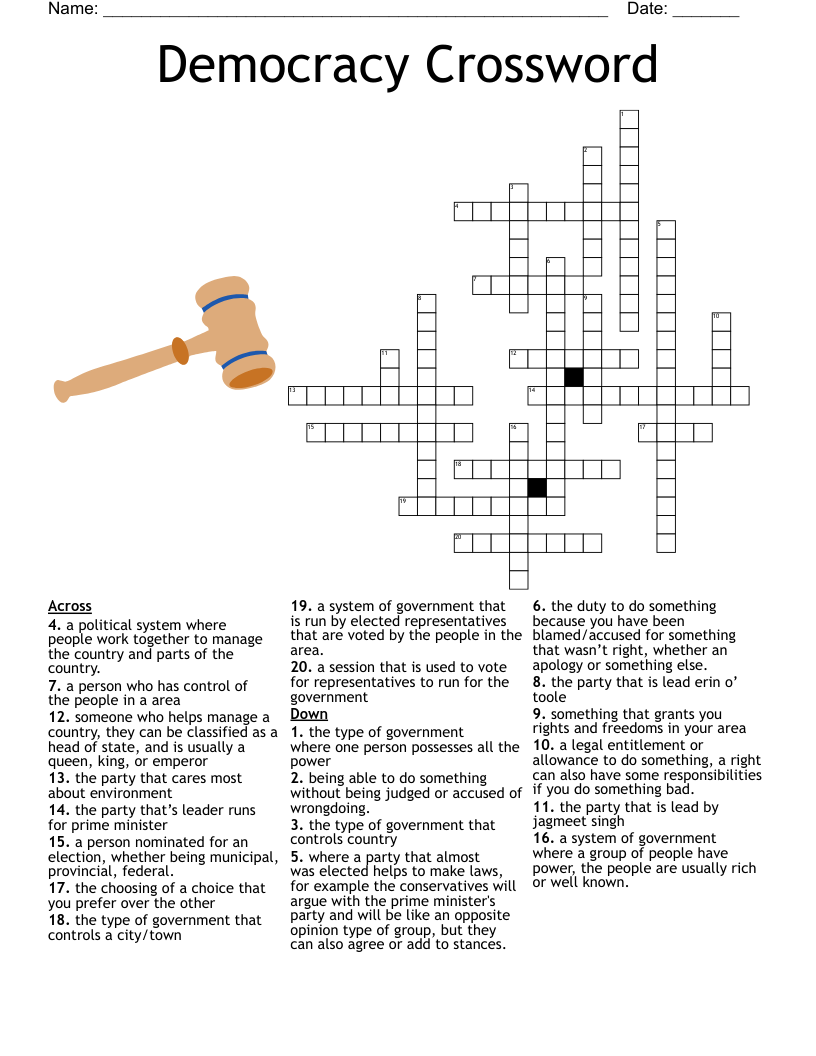 Democracy Crossword