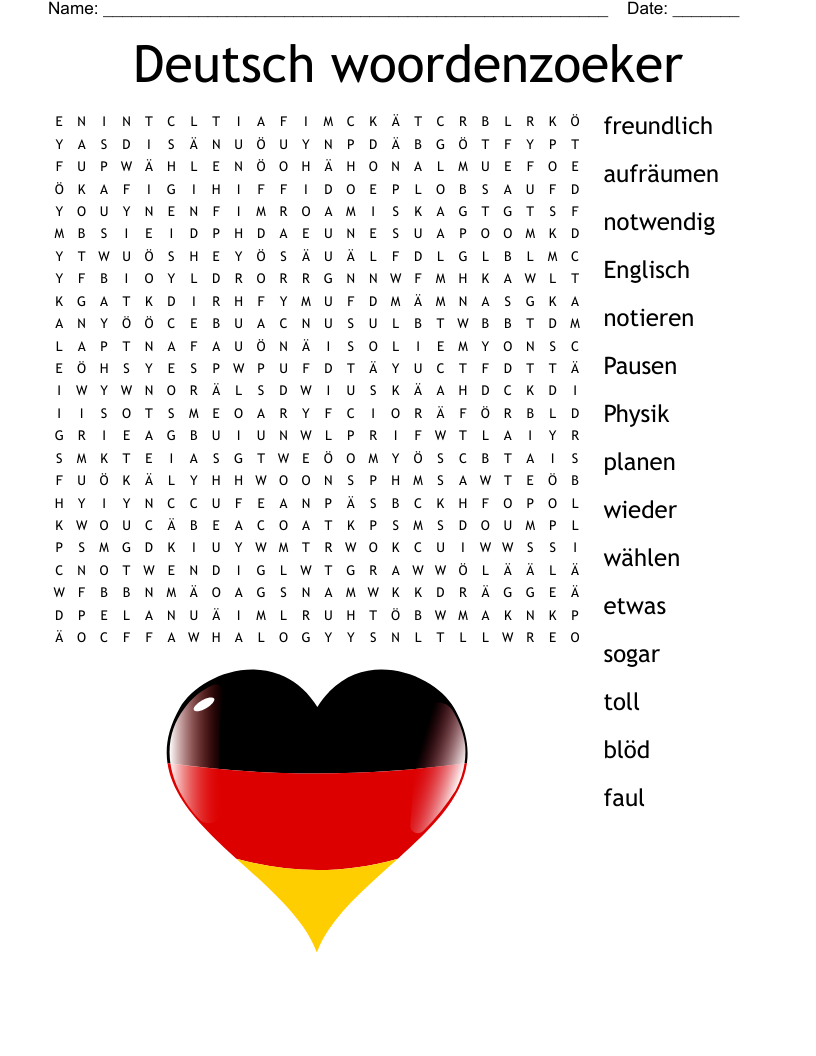 Deutsch woordenzoeker Word Search