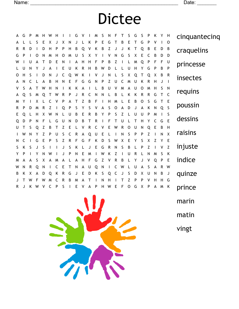 Dictee Word Search