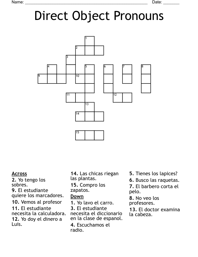 Direct Object Pronouns