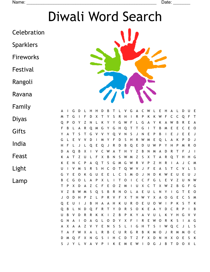 Diwali Word Search