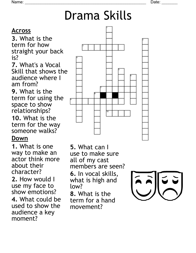 Drama Skills Crossword
