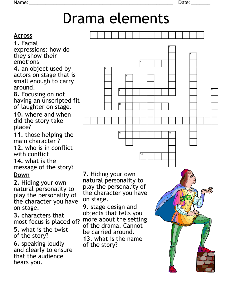 Drama elements Crossword