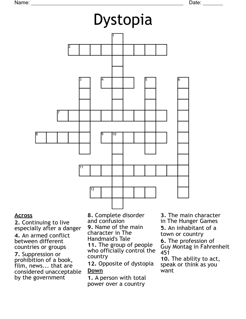 Dystopia Crossword