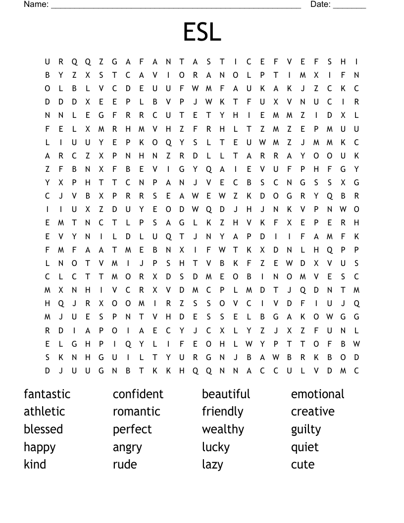ESL  Word Search