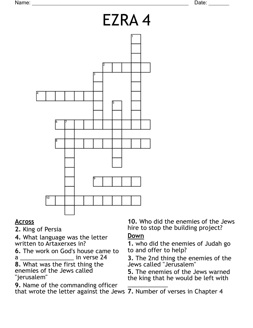 EZRA 4 Crossword