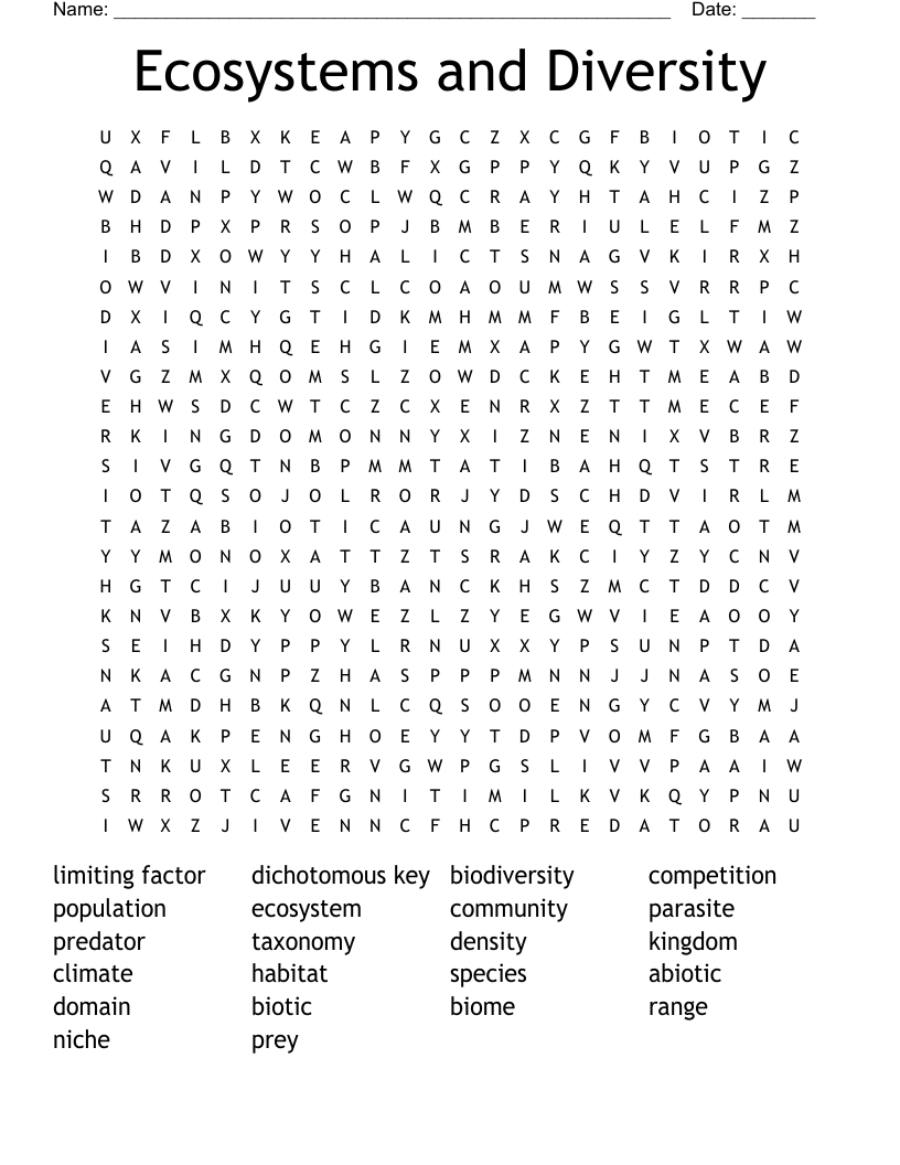 Ecosystems and Diversity