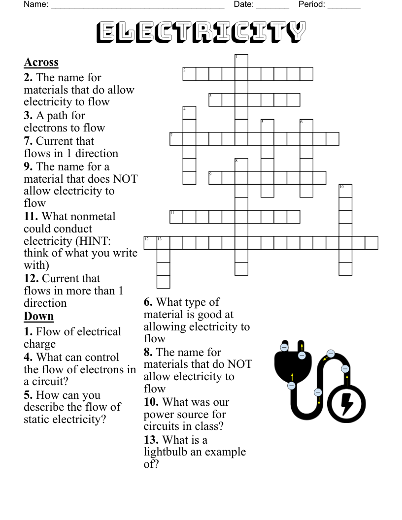 Electricity  Crossword