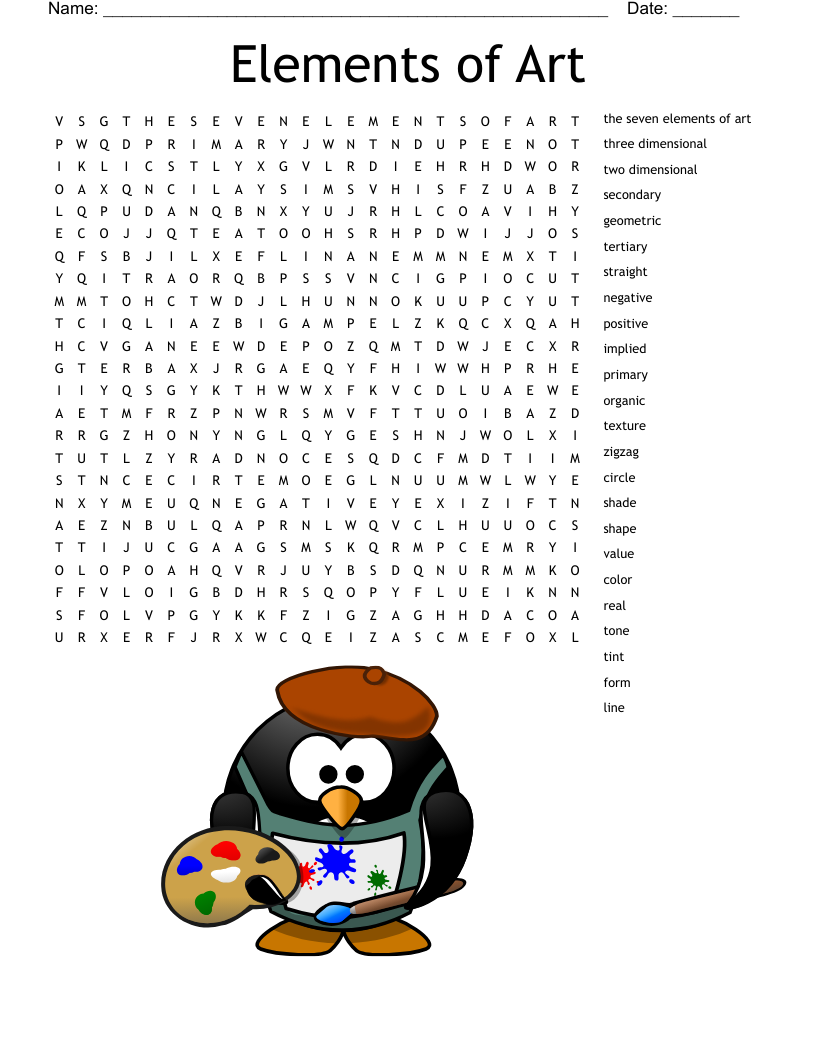 Elements of Art Word Search