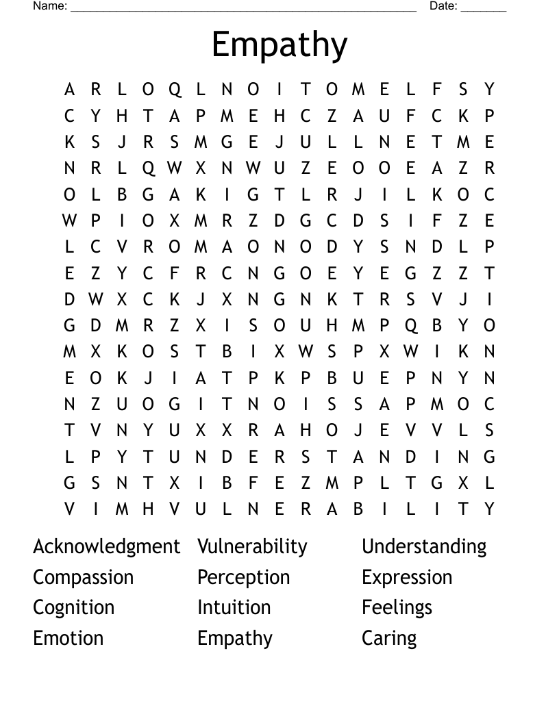 Empathy Word Search