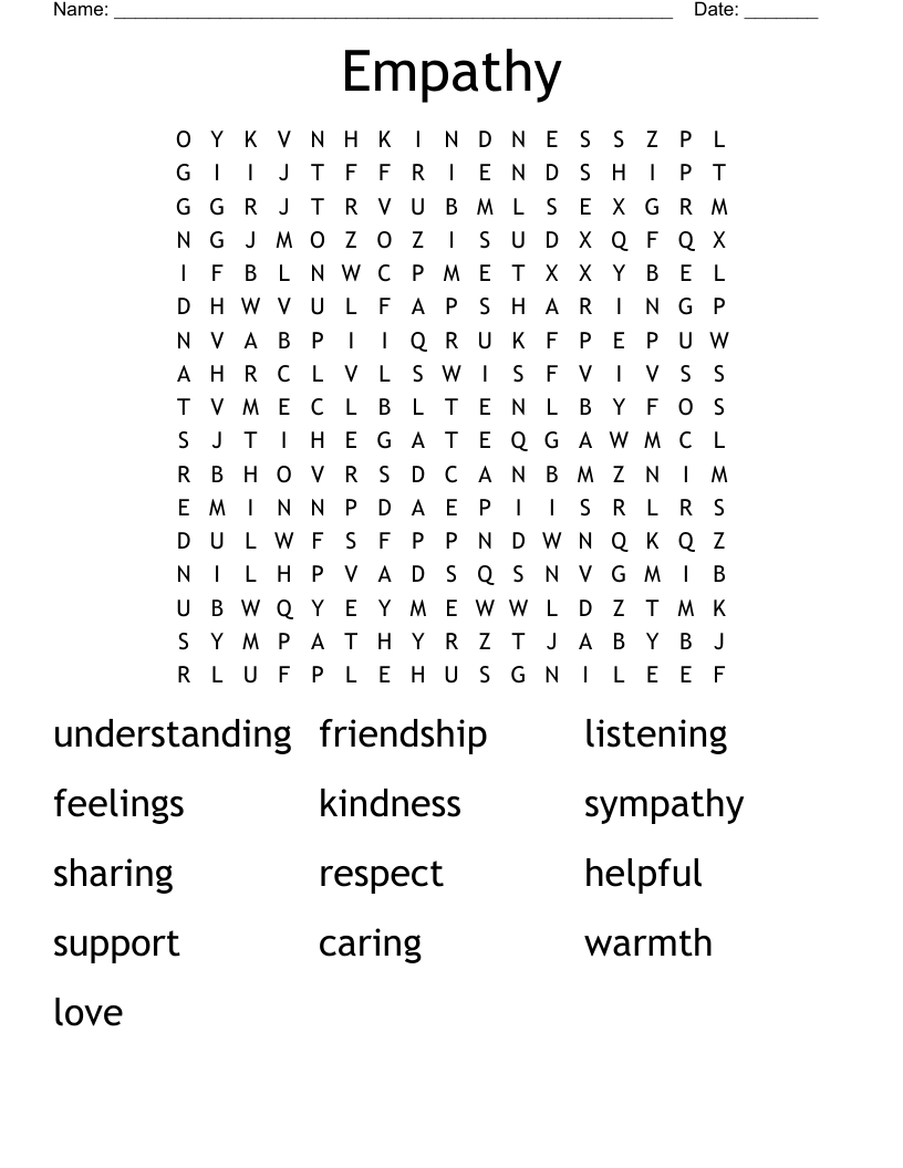 Empathy Word Search