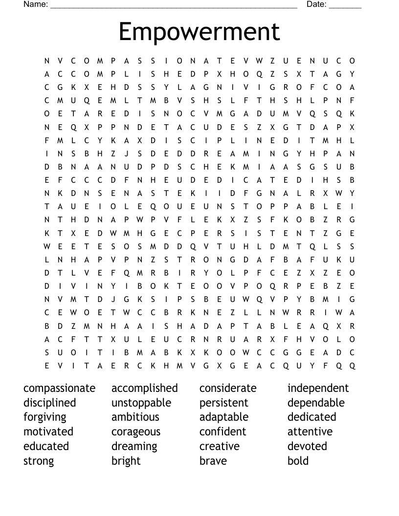 Empowerment Word Search